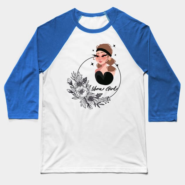 Libra Girl Baseball T-Shirt by AirshipRebekah
